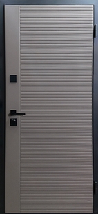 Металлическая дверь с панелями серого цвета МДФ RAL