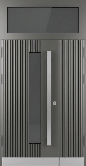 Входная группа с терморазрывом, МДФ RAL, остеклением, отбойниками и бугельными ручками